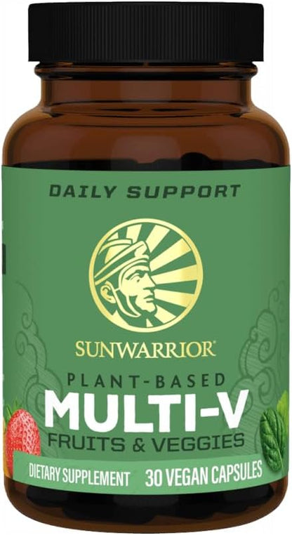 Sunwarrior Multivitamin for Men & Women from Fruit Vegetables & Whole Foods Multivitamins Vitamin D Vitamin C Vitamin E Vitamin B Complex Vegan Plant Based Gluten Free Raw | Multi V 30 Capsules