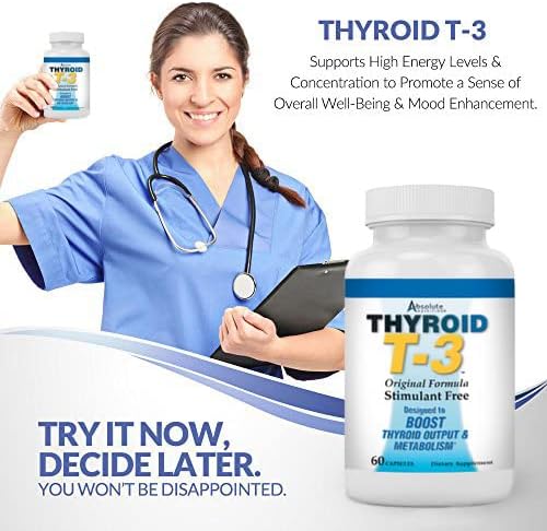 Fat Burning Metabolism Boosting Supplement, Thyroid T-3, 60 Capsules