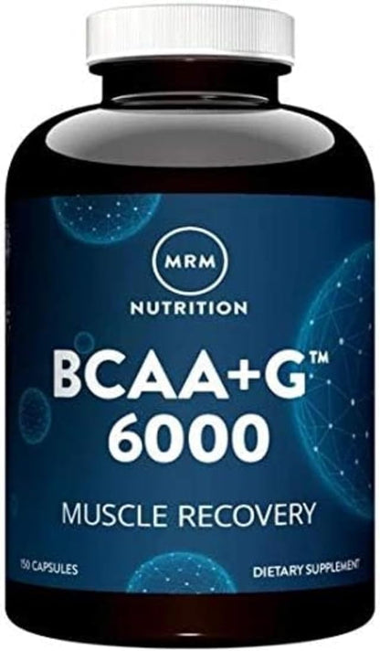 MRM - BCAA+G 6000, Ultimate Muscle Post-Workout Recovery Formula, Supports Muscle Size & Strength, Recovery, Reduces Fatigue & Muscle Soreness (150 Capsules)