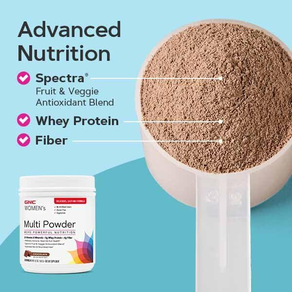 GNC Women's Multi Powder - Chocolate | Supports Overall Women’s Wellness, Heart Health, Energy Production | 30 Servings