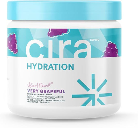 Cira Hydration Electrolyte Powder for Women (45 Servings) x Alicia McCarvell's Electrolyte Drink Mix with Himalayan Salt for Dehydration Relief - Very Grapeful