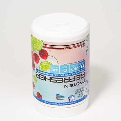 Protein Refresher (25 Servings) - Revolutionary Juice-Type Whey Protein Powder for Fitness, Bodybuilding, Gym, or for Bigger Protein Intake (25 Scoops, Cherry Lime)