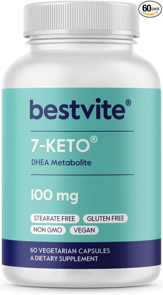 BESTVITE 7-Keto 100mg DHEA (60 Vegetarian Capsules) - No Stearates