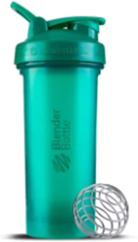 BlenderBottle Shaker Bottle with Pill Organizer and Storage for Protein Powder, ProStak System, 22-Ounce, Teal