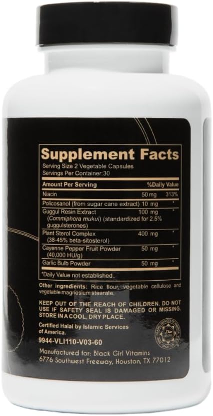 Black Girl Vitamins Choless - Supplement for Energy and Wellness Support, Niacin, Gluten-Free, 60ct