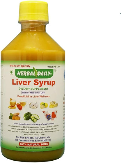 Liver Supplement: Liver Support, Liver Cleanse & Repair with Turmeric, Bitter Guard, ACV, Garlic, Ginger, Honey, Lemon (400ml)