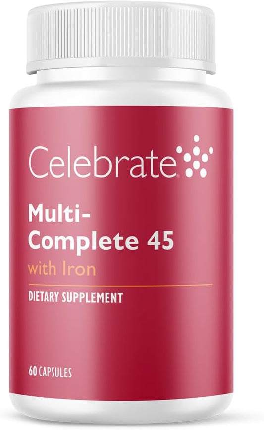 Celebrate Vitamins Multi-Complete, 45mg Iron – Daily Bariatric Multivitamin for Sleeve Gastrectomy and Gastric Bypass Surgery Patients – Essential Vitamins & Minerals (60 Capsules)
