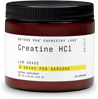 BEYOND RAW Creatine HCl Powder for Men and Women | Muscle Strength, Energy Production, Cognitive Support, Cellular Hydration | Science-Backed, Lab Grade Formula | 120 Servings