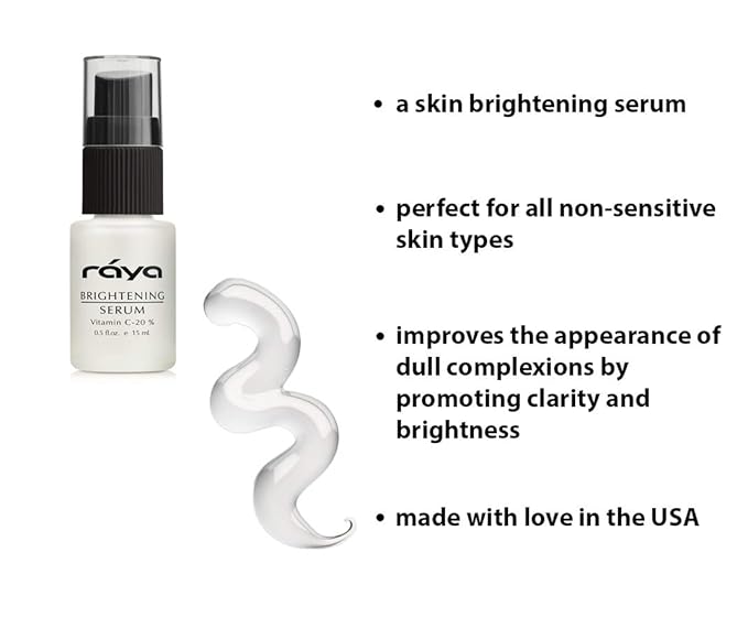 RAYA Brightening Serum (517) | Brightening and Color Restoring Facial Treatment for All Non-Sensitive Skin | Made with Vitamin-C and Vitamin-A