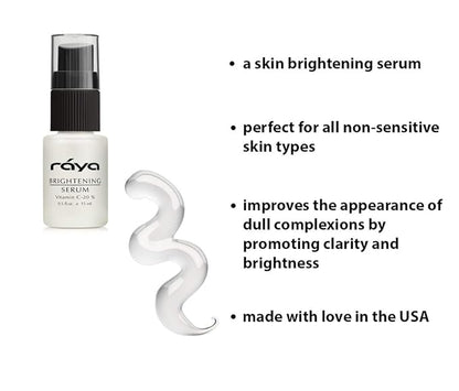RAYA Brightening Serum (517) | Brightening and Color Restoring Facial Treatment for All Non-Sensitive Skin | Made with Vitamin-C and Vitamin-A