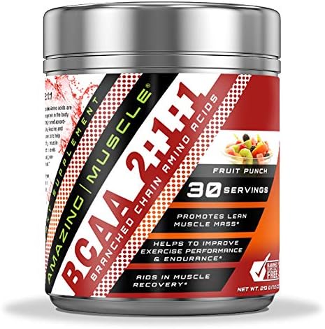 BCAA 2:1:1 Branched Chain Amino Acids Supplement | 6,000 Mg Per Serving | Fruit Punch Flavor | 30 Servings