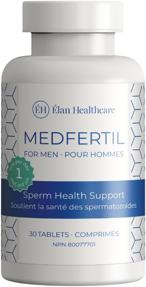 Medfertil for Men Natural Dietary Supplement for Men with Carnitine, Co-Q10, Selenium, Zinc, Vitamin C, E, B12, B9 (30 Tablets)