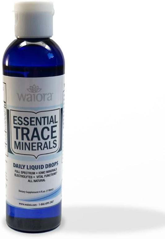 Waiora Essential Trace Minerals | Help Replenish Key Trace Minerals | 60+ Ionic Trace Minerals | Support Body’s Essential Functions, pH Balance | Plus Electrolytes for Hydration (1 Bott / 48 serv)