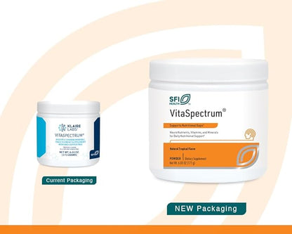Klaire Labs VitaSpectrum Powder - Children's Multivitamin/Mineral with 23 Essential Nutrients, Tropical Flavor for Kids, No Copper, Iron, Gluten or Casein (171 G / 30 Servings)