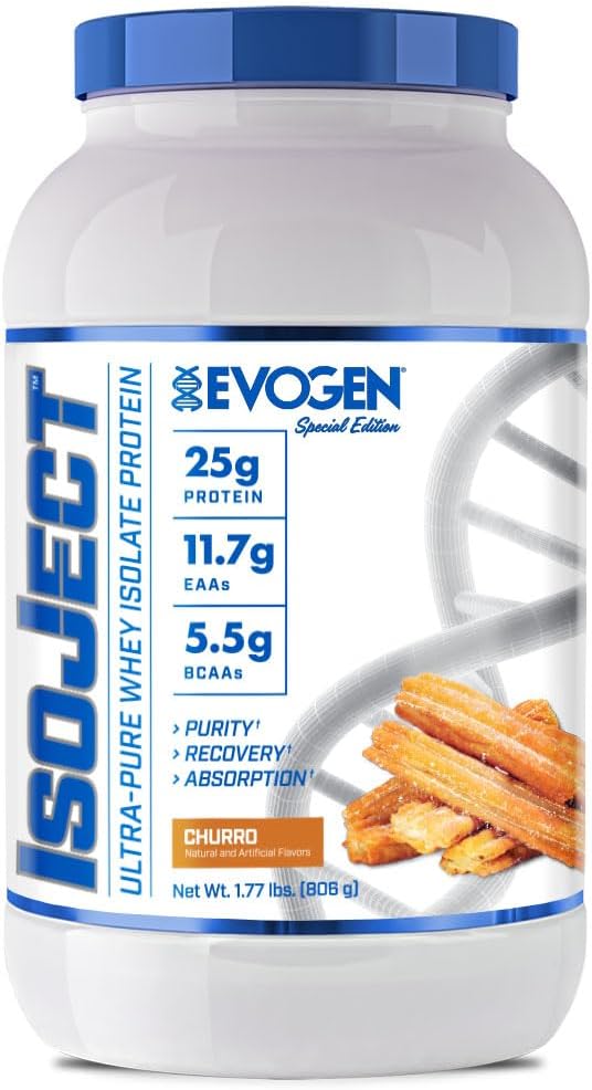 Evogen Isoject - Whey Protein Isolate | Ultra-Pure Whey Protein Powder with Ignitor Enzymes, BCAAs, and EAAs | Enhanced Absorption & Recovery | Churro | 26 Servings