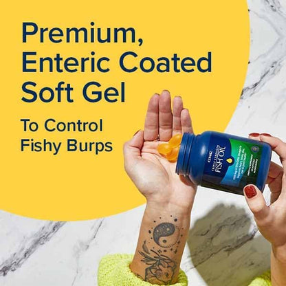 GNC Triple Strength Omega 3 Fish Oil 1000mg, 60 Count, Supports Joint, Skin, Eye, and Heart Health