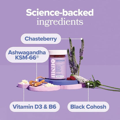 MENO Gummies for Menopause, 30 Servings (Pack of 3) - Hormone-Free Menopause Supplements for Women With Black Cohosh & Ashwagandha KSM-66 - Helps Alleviate Hot Flashes, Night Sweats, & Mood Swings