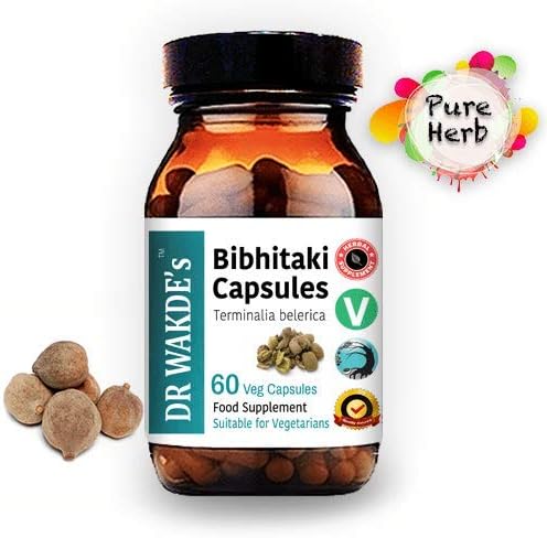 DR WAKDE'S Bibhitaki Capsules (Beheda, Terminalia belerica, 60 Veg Caps, Plant-Based Supplement, Ayurvedic Herb, All Natural, Vegan)