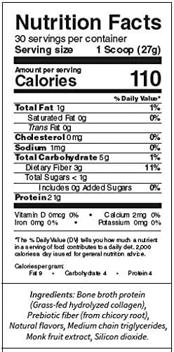 Dr. Kellyann Bone Broth Protein Powder Vanilla (30 Servings) – 21g Protein, Grass-Fed Collagen, Sugar-Free, Keto & Paleo-Friendly, 1 Pack