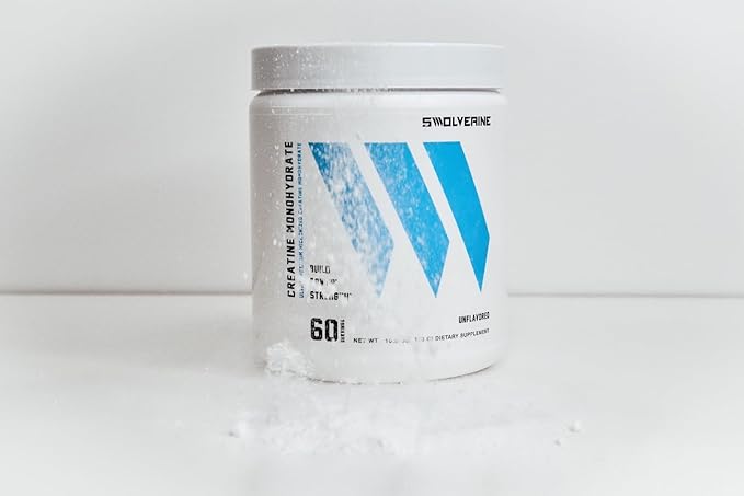 Swolverine Creatine Monohydrate | Best Micronized Creatine Powder, Kre-Alkalyn for Power, Strength, and Boost Performance (Unflavored, 60 Servings)