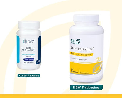 Klaire Labs Joint Revitalizer - Patented Hydrolyzed Collagen Peptide Formula with Chondroitin, MSM & Hyaluronic Acid, Hypoallergenic Connective Tissue Support (120 Capsules)