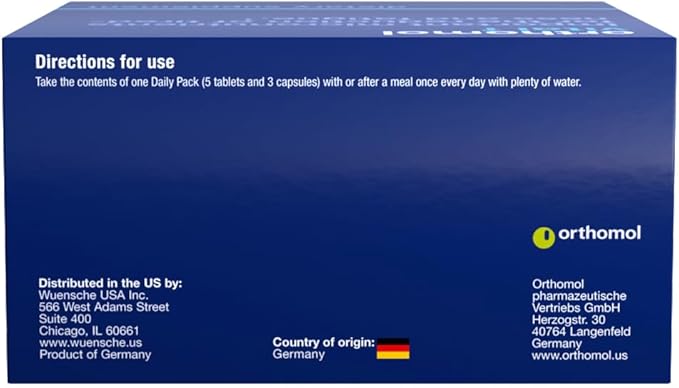 Orthomol Vital F Women's Multivitamin Tablets – 30-Day Supply for Enhanced Vitality, Energy, and Reduced Fatigue with Vitamins A, B, C, D, E, K, Calcium, Iodine & Omega-3