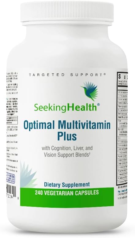 Seeking Health Optimal Multivitamin Plus - Supplement with Biotin, CoQ10. & Vitamin B12 - Support Methylation & Energy - 240 Capsules