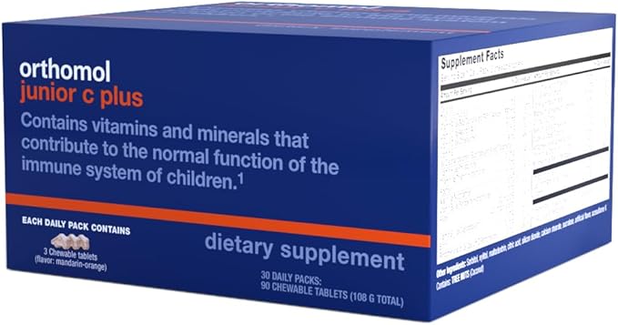Orthomol Immun Junior C Plus, Kid's Multivitamin, Tangerine Flavor, 30-Day Supply