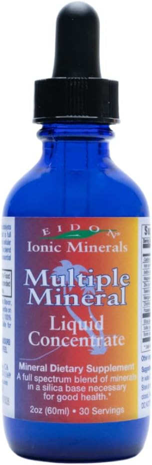 Eidon Multiple Minerals Supplement - Ionic Trace Mineral Drops for Water, Natural Liquid Vitamins to Support Heart Health and Hydration, Bioavailable, No Additives or Preservatives - 2 oz