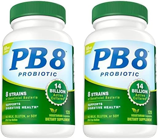 Nutrition Now PB 8 Probiotic Acidophilus for Life* Vegetarian Dietary Supplement for Men and Women, 120 Count (Pack of 2)