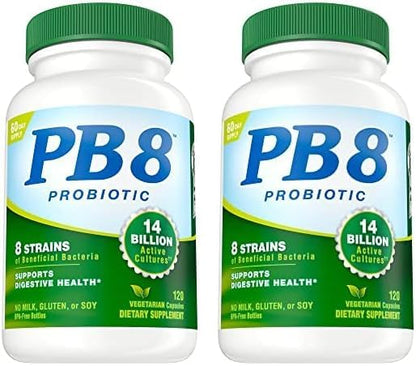 Nutrition Now PB 8 Probiotic Acidophilus for Life* Vegetarian Dietary Supplement for Men and Women, 120 Count (Pack of 2)