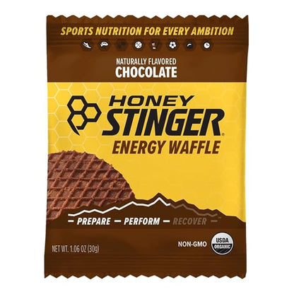 Honey Stinger Organic Chocolate Waffle | Energy Stroopwafel for Exercise, Endurance and Performance | Sports Nutrition for Home & Gym, Pre and Post Workout | Box of 16 Waffles, 16.96 Ounce