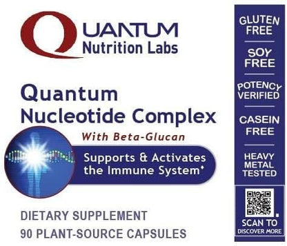 QNL Quantum Nucleotide Complex - Immune Support Supplement with Nucleotides & Beta Glucans - Organic Immunity Support - Natural Energy Supplement - 90 Plant-Based Capsules