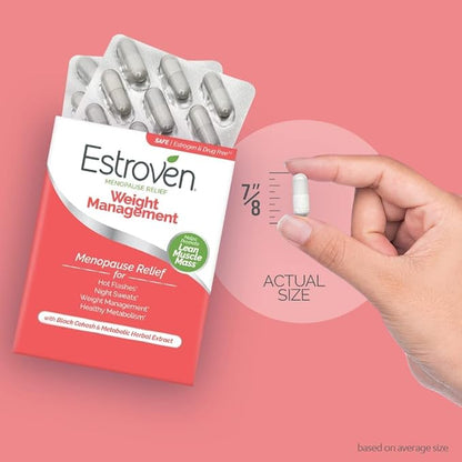 Estroven Menopause Relief Weight Management 60 & 30 Count Clinically Proven Manage Weight Hot Flashes Night Sweats