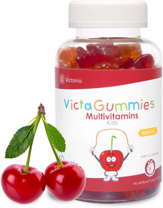 Dr. T VictaGummies Multivitamins 180 gr for Kids - Berry & Orange Flavor - Pectin Gummies - Improved Energy - Overall Wellbeing - 60 Count (Pack of 1)