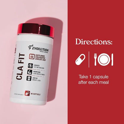 Evolution Advance Sport Nutrition CLA Fit, 800 mg – Safflower Conjugated Linoleic Acid Supplement, Support Lean Muscle Mass, Promote Energy – Non-GMO, Gluten-Free (90 Softgels)