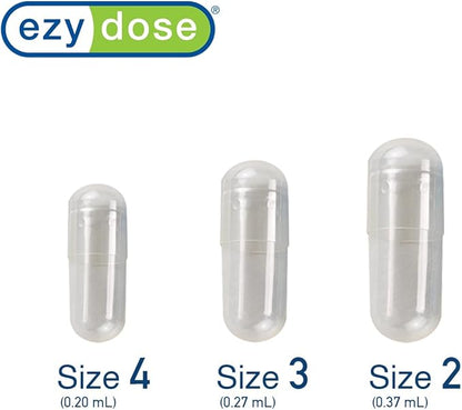 EZY DOSE Gelatin Size 3 Capsules, Empty Gel Capsule for Easy Compounding and Filling of Powdered Supplements, Medicine and Vitamins, Clear, 0.27 mL, 500 Count