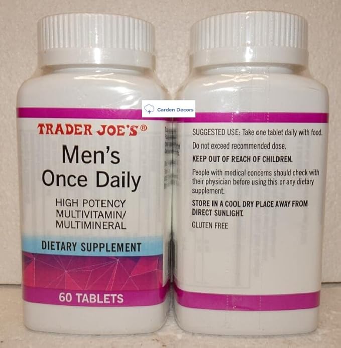 Trader Joe's2 Trader Joe’s Men’s Once Daily High Potency Multivitamin/Multimineral Dietary Supplement 60 Tablets (Two Bottles)