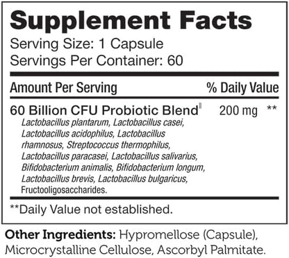 Zahler BioDophilus High Potency Probiotic Formula 60 Billion Live & Active CFUs - 60 Capsules