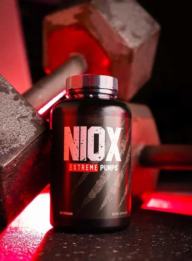 Nutrex Research NIOX Extreme Pumps NO3-T Arginine Nitrate Supplement with Vitamin C and AstraGin - Pre-Workout Booster for Muscle Pump, Vascularity, and Endurance - 90 Capsules