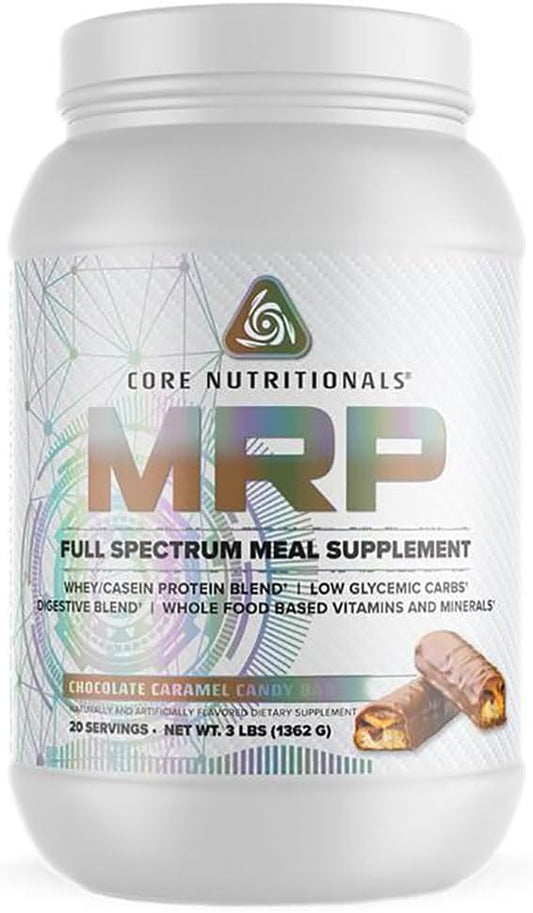 Core Nutritionals Platinum MRP Full Spectrum Meal Replacement, Sustained Release For All Day Amino Acid Support, 27G Protein, 20 Servings (Chocolate Caramel Candy Bar)