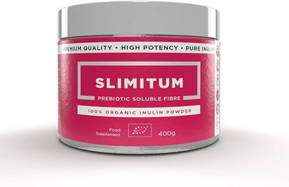 SLIMITUM Organic Inulin Powder (Agave) - 01 Pack Inulin Prebiotic Fiber for Colon and Gut Health, Premium Quality, Intestinal Support - 400g