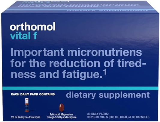 Orthomol Vital F Vial, Women's Multivitamin, 30-Day Supply, Vitamins A, B, C, D, E, K, Calcium, Iodine, Omega-3…