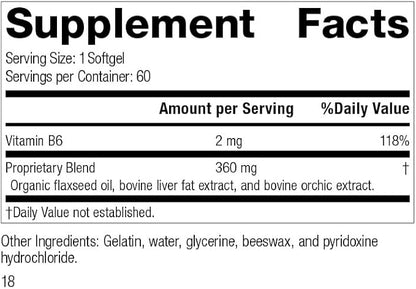 Standard Process Cataplex F - Whole Food Supplement, Metabolism, Skin Health and Hair Health with Vitamin B6, Flaxseed Oil - 60 Softgels
