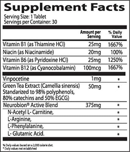 Neurobion Active 30 Tablets Multivitamin L-Glutamic Acid Dietary Supplements, 1 Count (Pack of 1)
