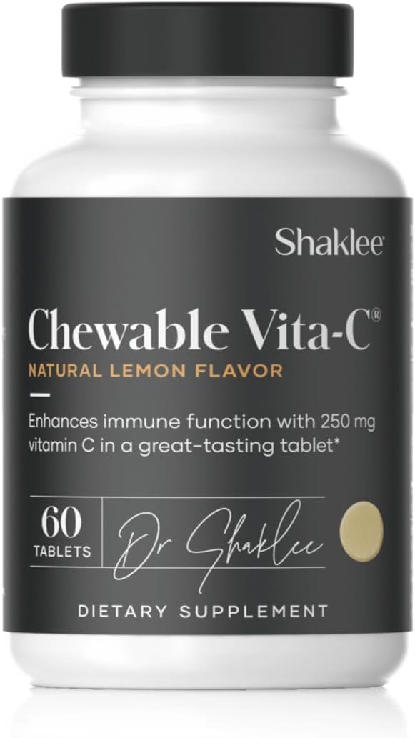 Shaklee - Chewable Vita-C 250mg - Cellular Support and Immune Boost - Lemon Flavored Vitamin C Chewable Tablets for Easy Consumption - Ideal for Children and Adults - 60 Tablets