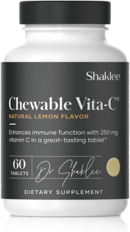 Shaklee - Chewable Vita-C 250mg - Cellular Support and Immune Boost - Lemon Flavored Vitamin C Chewable Tablets for Easy Consumption - Ideal for Children and Adults - 60 Tablets