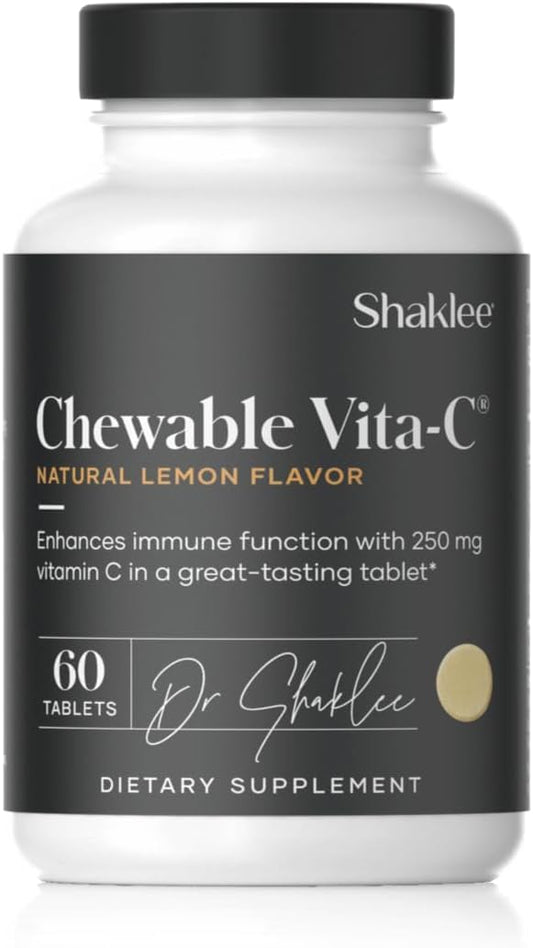 Shaklee - Chewable Vita-C 250mg - Cellular Support and Immune Boost - Lemon Flavored Vitamin C Chewable Tablets for Easy Consumption - Ideal for Children and Adults - 60 Tablets