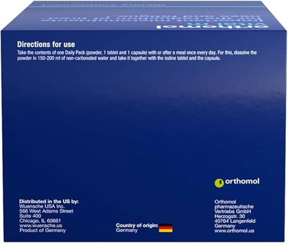 Orthomol Vital M Powder & Tablet Packet for Men, 30-Day Vitamin Supplement – Daily Energy, Fatigue Reduction & Vitality Support with Vitamins A, B, C, D, E, K, Omega-3 & Iodine