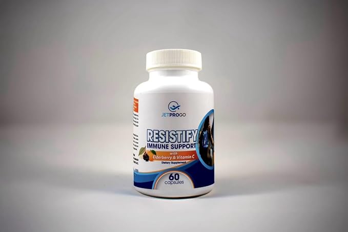 Resistify Adult Immune Support Supplement, Elderberry, Vitamin C, Zinc, Echinacea, Ginger, Probiotic and More, 60 Count